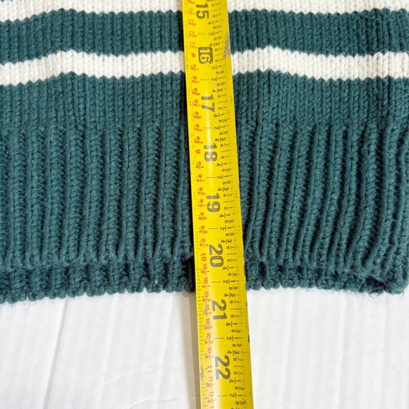 Faherty Cuddle Stripe Crew Sweater in Evergreen Stripes Size XS Oversized Preppy - Picture 15 of 15